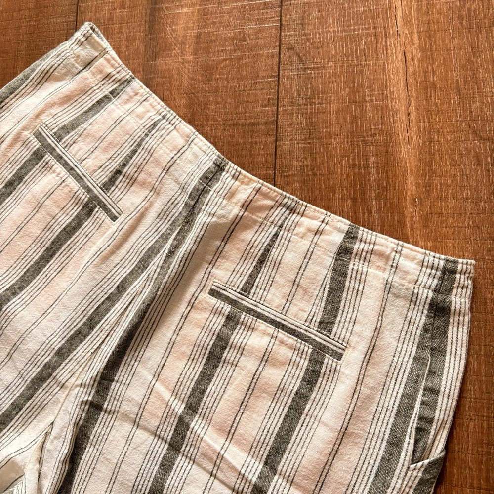 Anthropologie Women's Beachgoer Striped Linen Blend High Rise Shorts Siz… - Picture 10 of 15